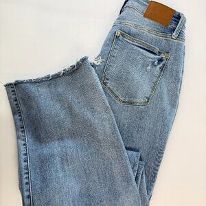 Judy Blue Straight-Leg, Raw-Hem Size 11/30